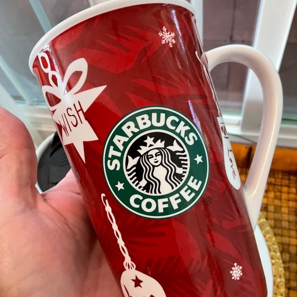 Starbucks Holiday Porcelain Coffee Mugs (2) & Porcelain Holiday Travel Mug (1) - Picture 9 of 11